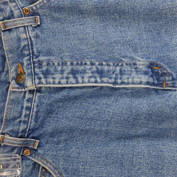 Lands' End Classic 100% Cotton Denim 5 Pocket Hi Waist Straight Leg Blue Jeans - Picture 4 of 13